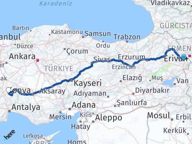 Iğdır Atabey Isparta Arası Kaç Km - Yol Haritası