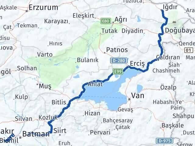 Iğdır Beşiri Batman Arası Kaç Km - Yol Haritası
