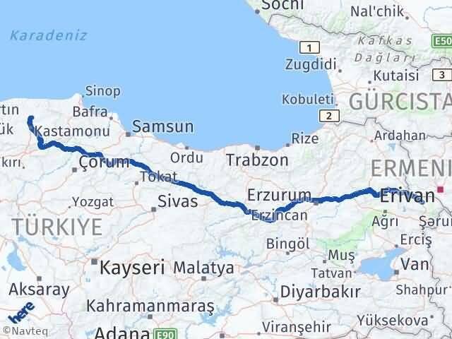 Iğdır Devrekani Kastamonu Arası Kaç Km - Yol Haritası