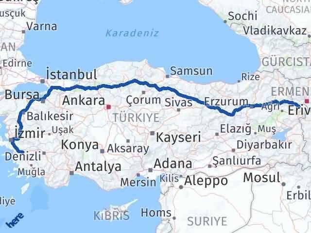 Iğdır Efeler Aydın Arası Kaç Km - Yol Haritası