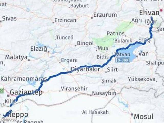 Iğdır Elbeyli Kilis Arası Kaç Km - Yol Haritası