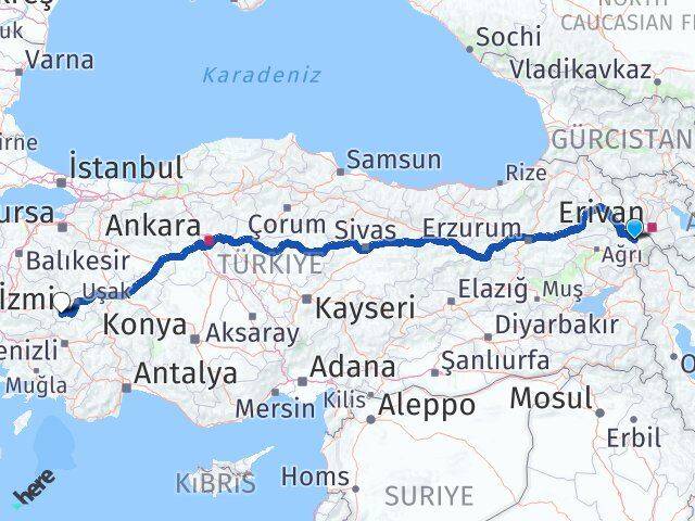 Iğdır Eşme Uşak Arası Kaç Km - Yol Haritası