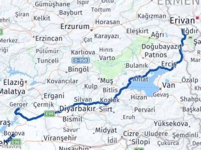 Iğdır Gerger Adıyaman Arası Kaç Km - Yol Haritası