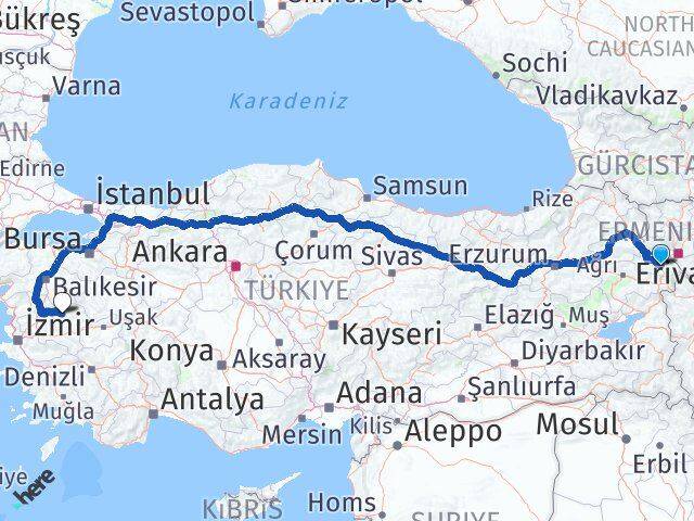Iğdır Gördes Manisa Arası Kaç Km - Yol Haritası