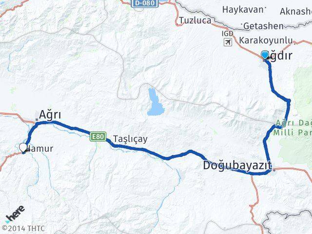 Iğdır Hamur Ağrı Arası Kaç Km - Yol Haritası