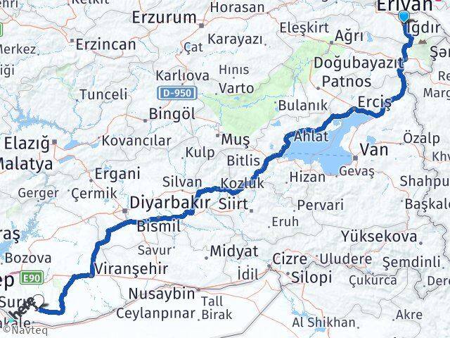 Iğdır Harran Şanlıurfa Arası Kaç Km - Yol Haritası