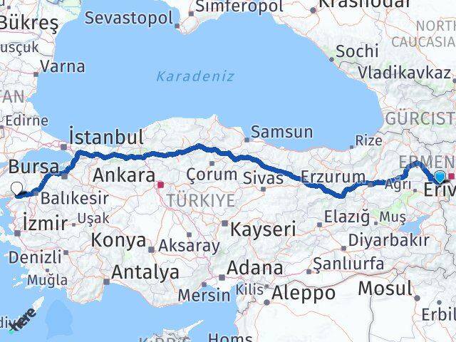 Iğdır Havran Balıkesir Arası Kaç Km - Yol Haritası