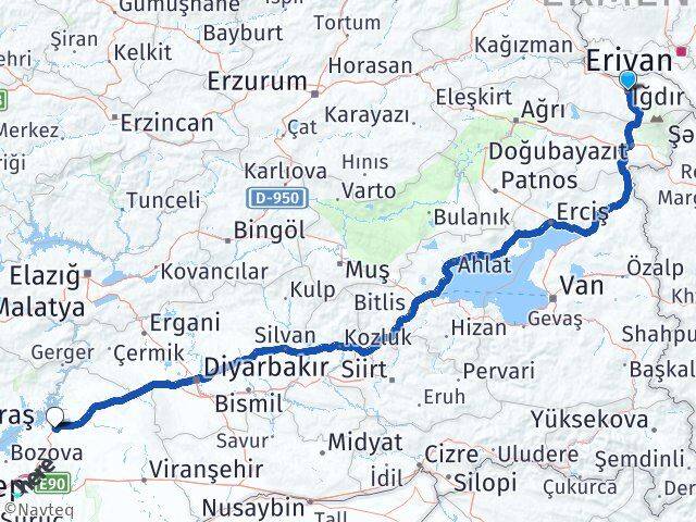 Iğdır Hilvan Şanlıurfa Arası Kaç Km - Yol Haritası