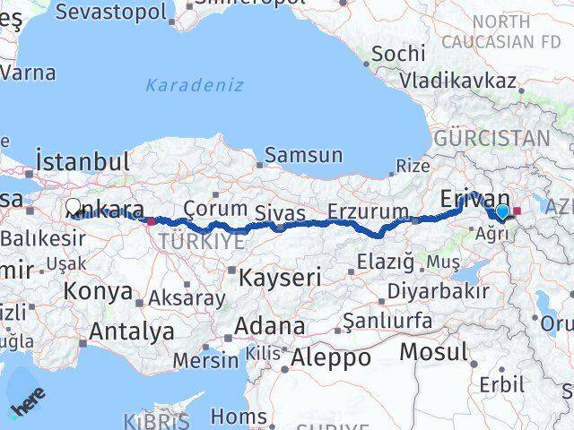 Iğdır İnhisar Bilecik Arası Kaç Km - Yol Haritası