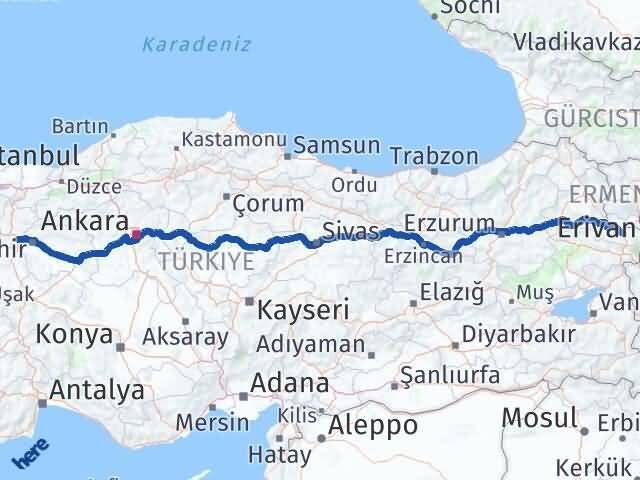 Iğdır İnönü Eskişehir Arası Kaç Km - Yol Haritası