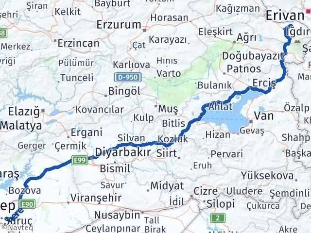 Iğdır Karakoyunlu Şanlıurfa Arası Kaç Km - Yol Haritası
