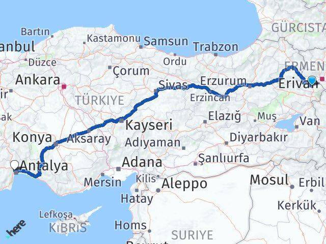 Iğdır Kepez Antalya Arası Kaç Km - Yol Haritası