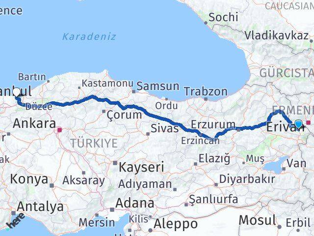 Iğdır Kocaali Sakarya Arası Kaç Km - Yol Haritası