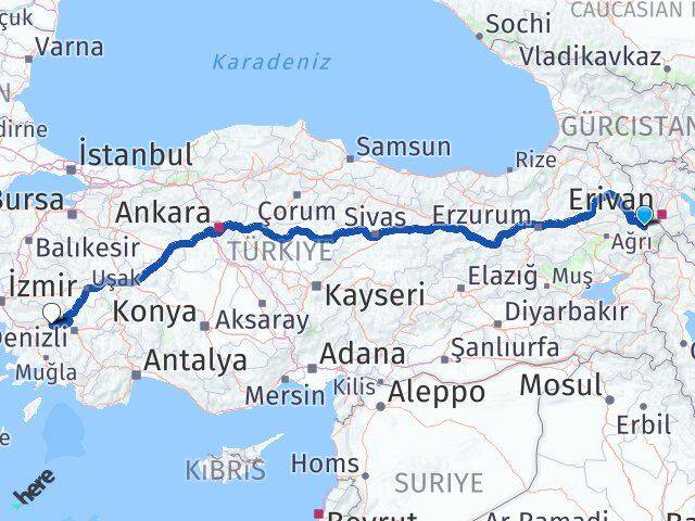 Iğdır Kuyucak Aydın Arası Kaç Km - Yol Haritası