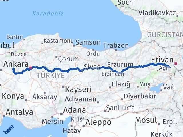 Iğdır Mihalıççık Eskişehir Arası Kaç Km - Yol Haritası