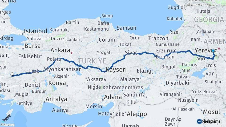 Iğdır Salihli Manisa Arası Kaç Km - Yol Haritası