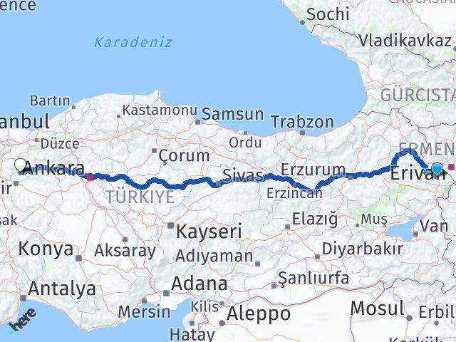 Iğdır Sarıcakaya Eskişehir Arası Kaç Km - Yol Haritası