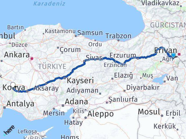 Iğdır Şarkikaraağaç Isparta Arası Kaç Km - Yol Haritası