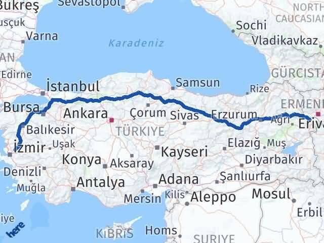 Iğdır Şehzadeler Manisa Arası Kaç Km - Yol Haritası