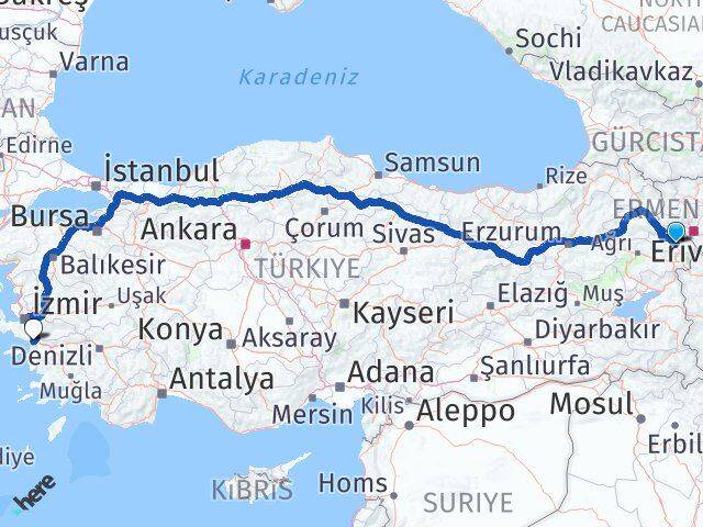 Iğdır Selçuk İzmir Arası Kaç Km - Yol Haritası