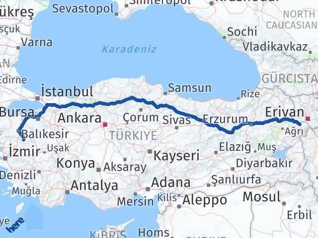 Iğdır Sındırgı Balıkesir Arası Kaç Km - Yol Haritası