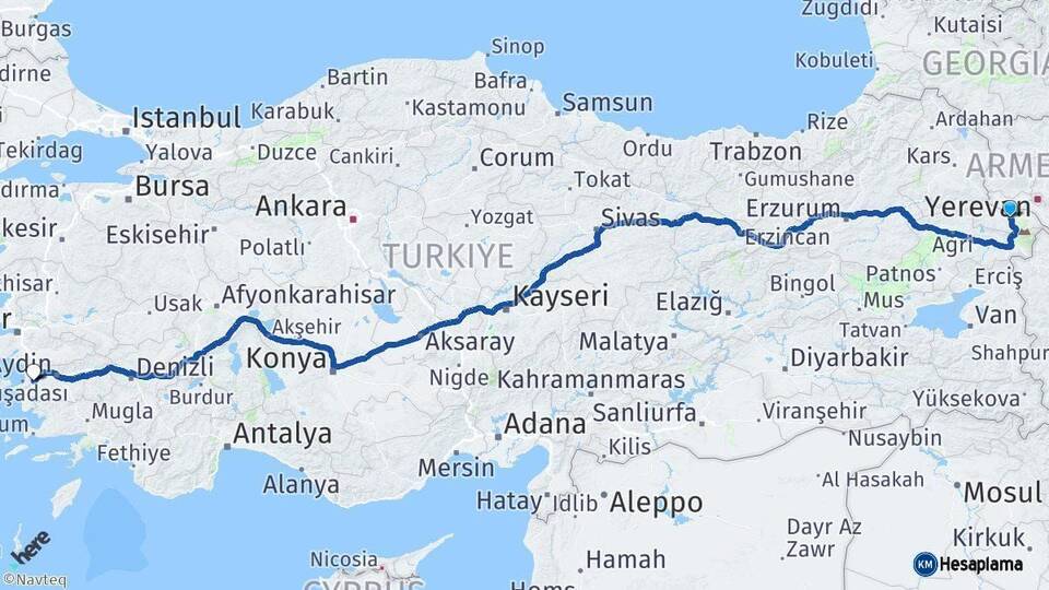 Iğdır Söke Aydın Arası Kaç Km - Yol Haritası