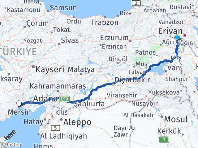 Iğdır Toroslar Mersin Arası Kaç Km - Yol Haritası