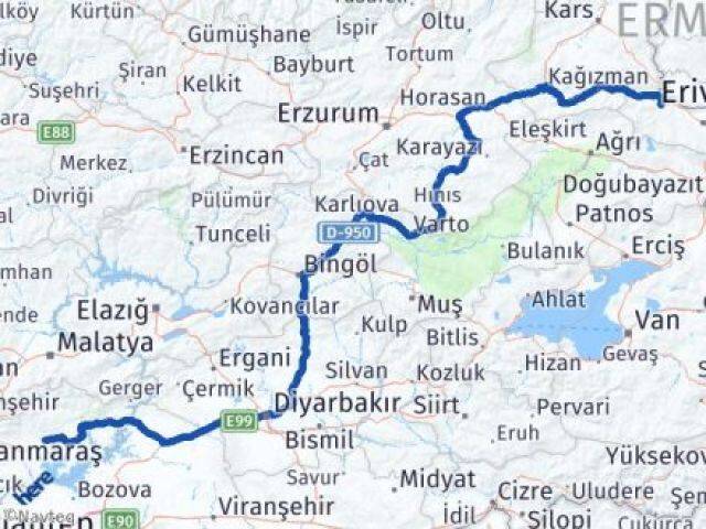 Iğdır Tuzluca Adıyaman Arası Kaç Km - Yol Haritası