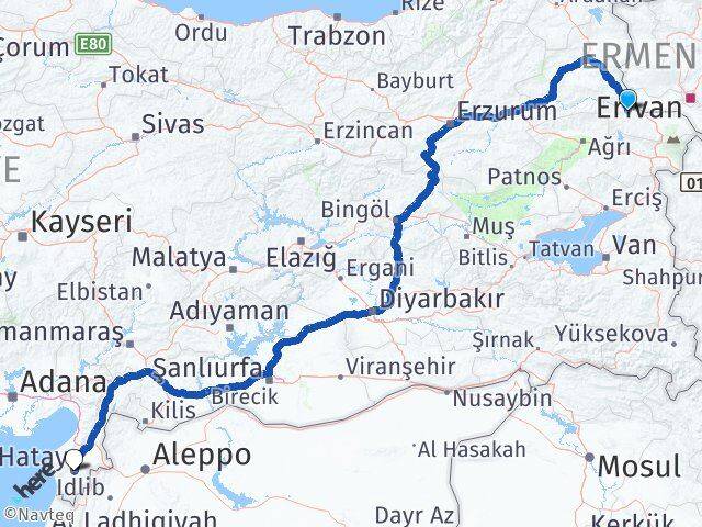 Iğdır Tuzluca Hatay Arası Kaç Km - Yol Haritası