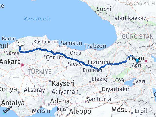 Iğdır Tuzluca Karabük Arası Kaç Km - Yol Haritası