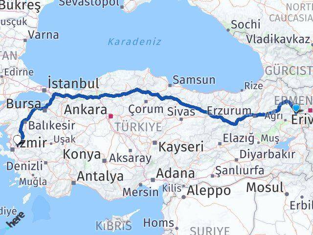 Iğdır Tuzluca Manisa Arası Kaç Km - Yol Haritası