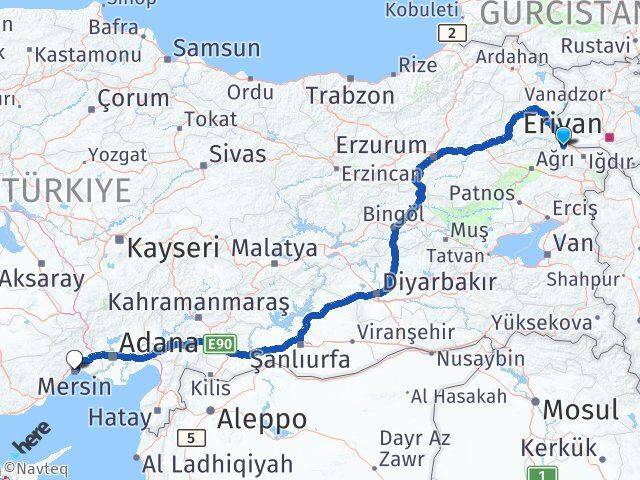 Iğdır Tuzluca Mersin Arası Kaç Km - Yol Haritası