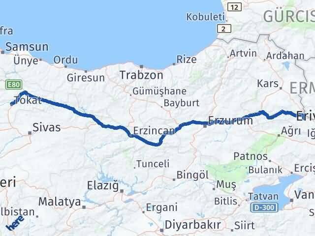 Iğdır Tuzluca Tokat Arası Kaç Km - Yol Haritası