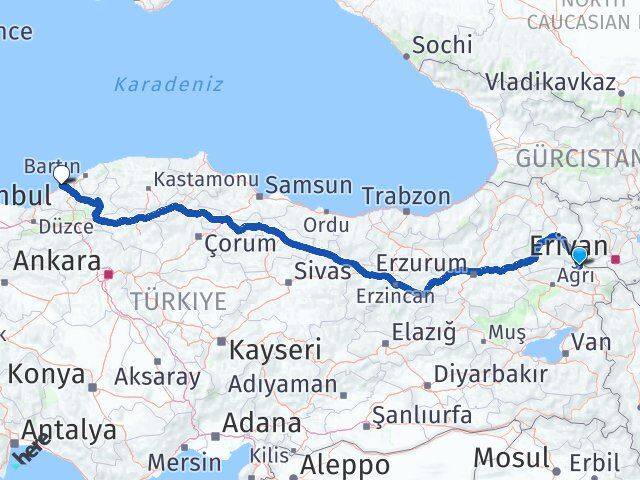 Iğdır Tuzluca Zonguldak Arası Kaç Km - Yol Haritası