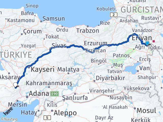 Iğdır Ulukışla Niğde Arası Kaç Km - Yol Haritası