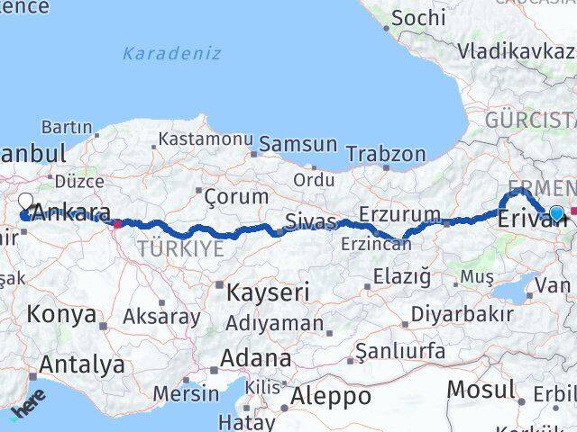 Iğdır Yenipazar Bilecik Arası Kaç Km - Yol Haritası