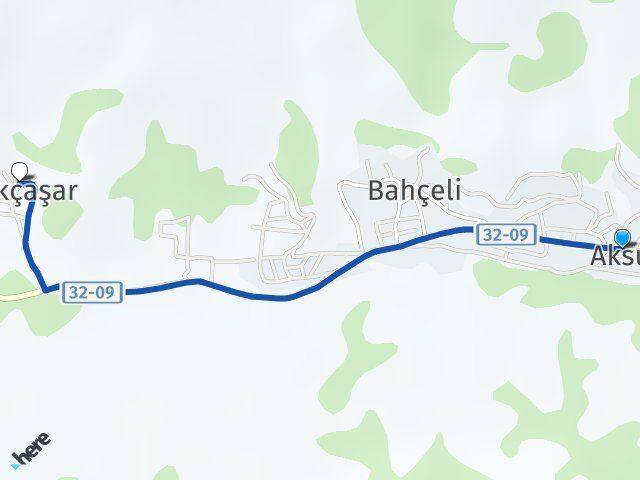 Isparta Aksu Akçaşar Aksu Arası Kaç Km - Yol Haritası