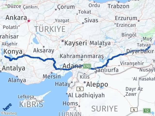Isparta Aksu Bitlis Arası Kaç Km - Yol Haritası