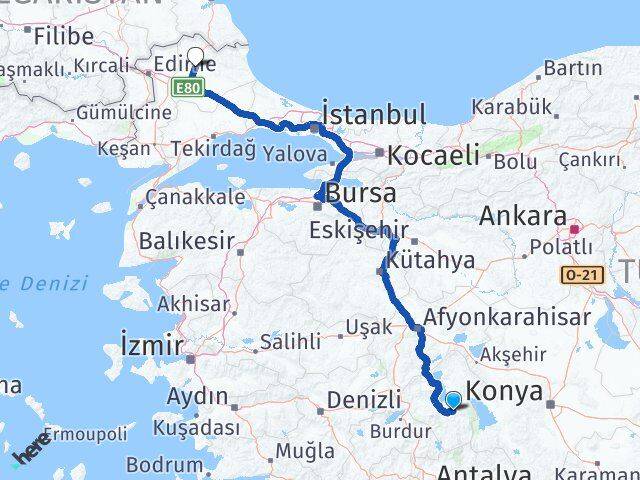 Isparta Aksu Kırklareli Arası Kaç Km - Yol Haritası