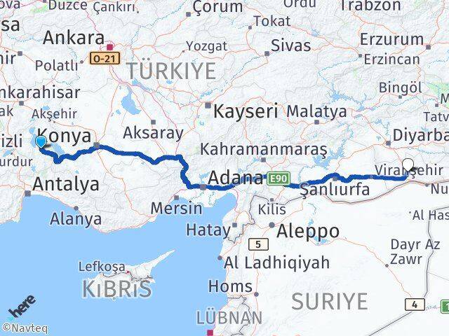 Isparta Aksu Mardin Arası Kaç Km - Yol Haritası