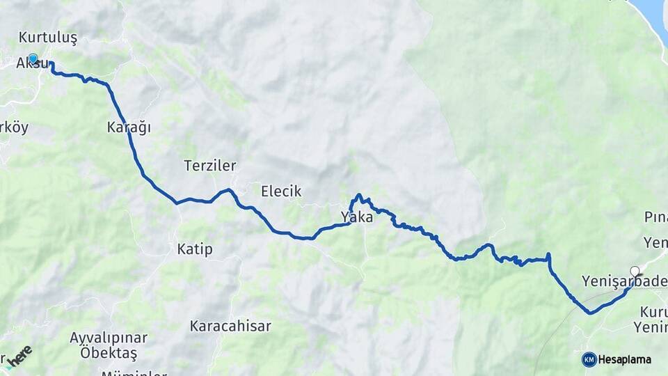 Isparta Aksu Yenişarbademli Arası Kaç Km - Yol Haritası
