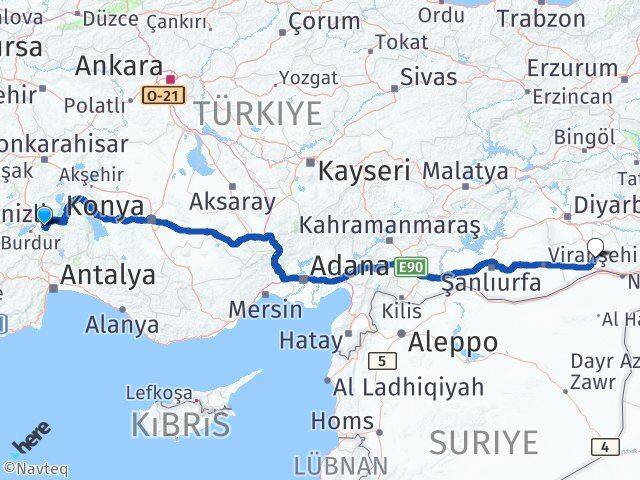 Isparta Artuklu Mardin Arası Kaç Km - Yol Haritası