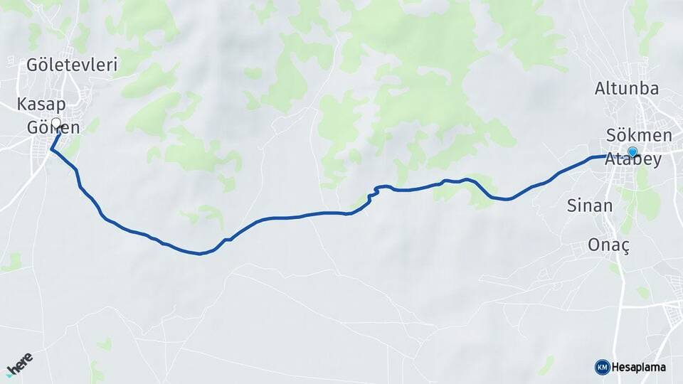 Isparta Atabey Gönen Arası Kaç Km - Yol Haritası