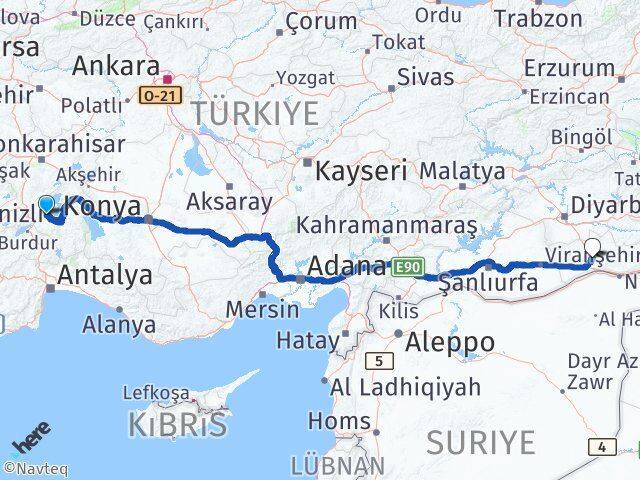 Isparta Atabey Mardin Arası Kaç Km - Yol Haritası