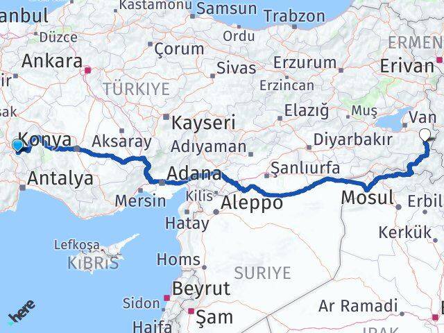 Isparta Başkale Van Arası Kaç Km - Yol Haritası