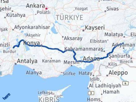 Isparta Çelikhan Adıyaman Arası Kaç Km - Yol Haritası