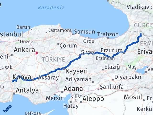 Isparta Damal Ardahan Arası Kaç Km - Yol Haritası