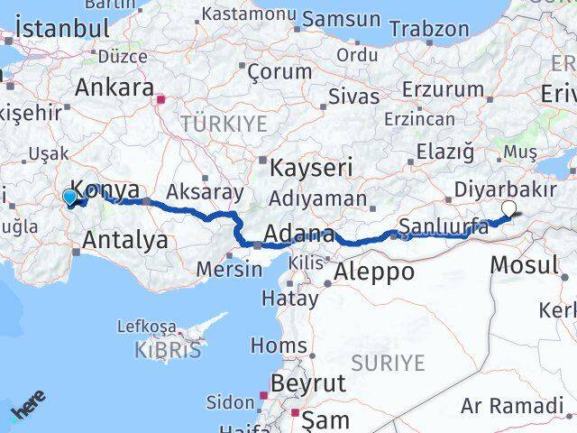 Isparta Dargeçit Mardin Arası Kaç Km - Yol Haritası