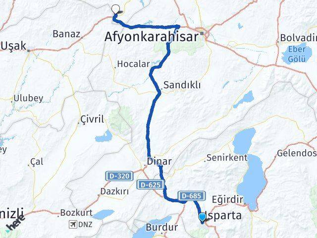 Isparta Dumlupınar Kütahya Arası Kaç Km - Yol Haritası