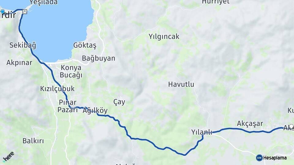Isparta Eğirdir Aksu Arası Kaç Km - Yol Haritası